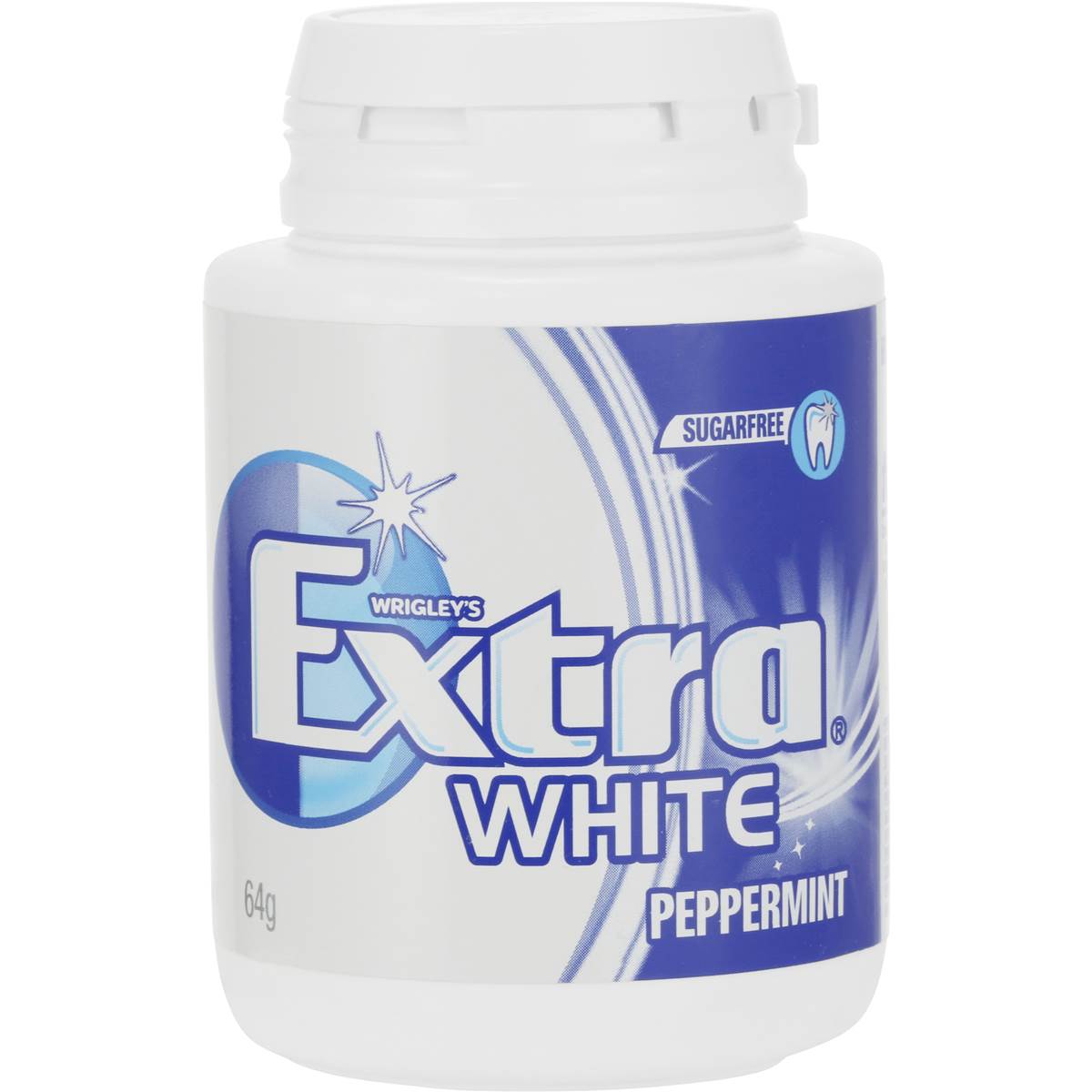 Wrigley's Extra White Gum Peppermint 64g bottle | Woolworths