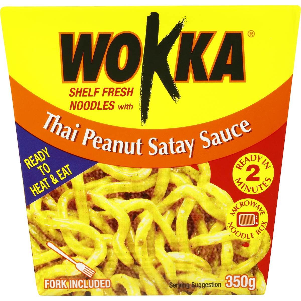 Wokka Thai Peanut Satay Sauce Noodle Box 350g Woolworths
