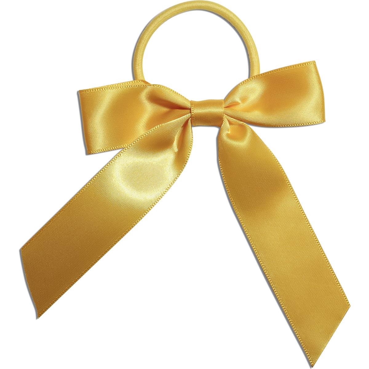 Mcobeauty All About School Bow Tie Satin Hair Ribbon Yellow 2 Pack