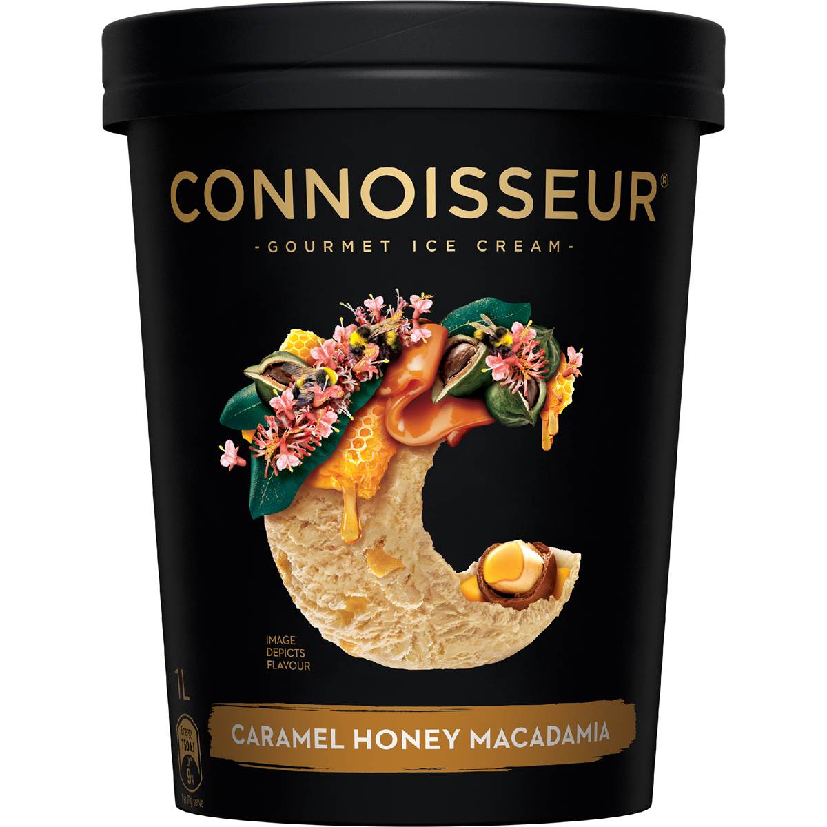 Connoisseur Ice Cream Caramel Honey Macadamia 1l Tub Woolworths