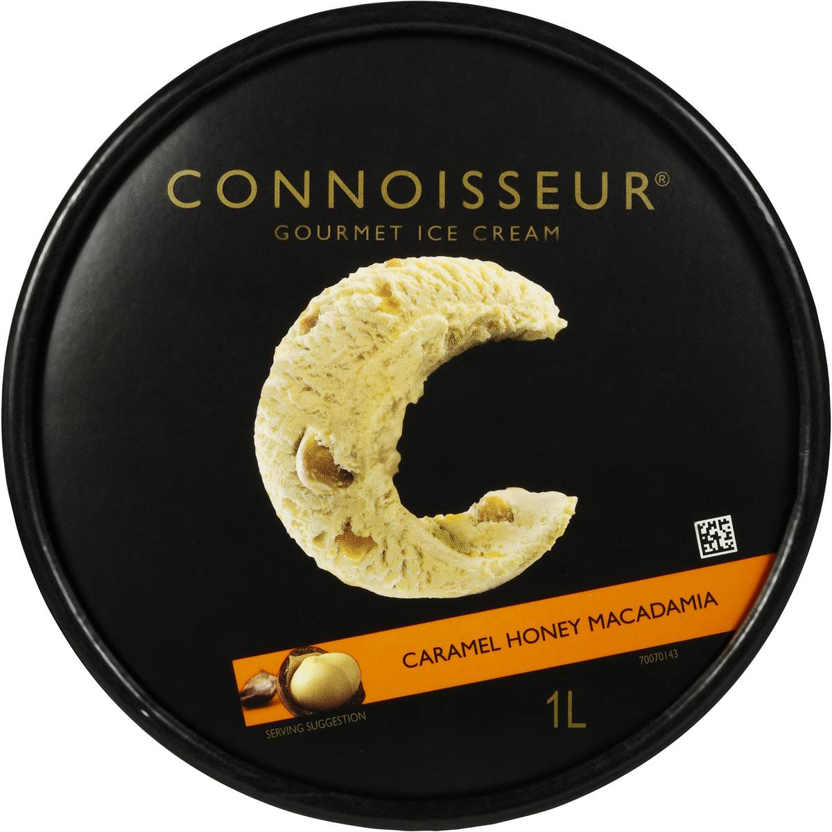 Connoisseur Ice Cream Caramel Honey Macadamia 1l tub Woolworths