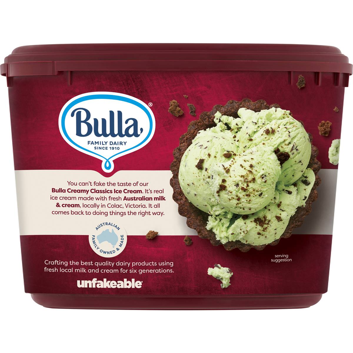 Bulla Creamy Classics Ice Cream Mint Choc Chip 2l Tub Woolworths 1354