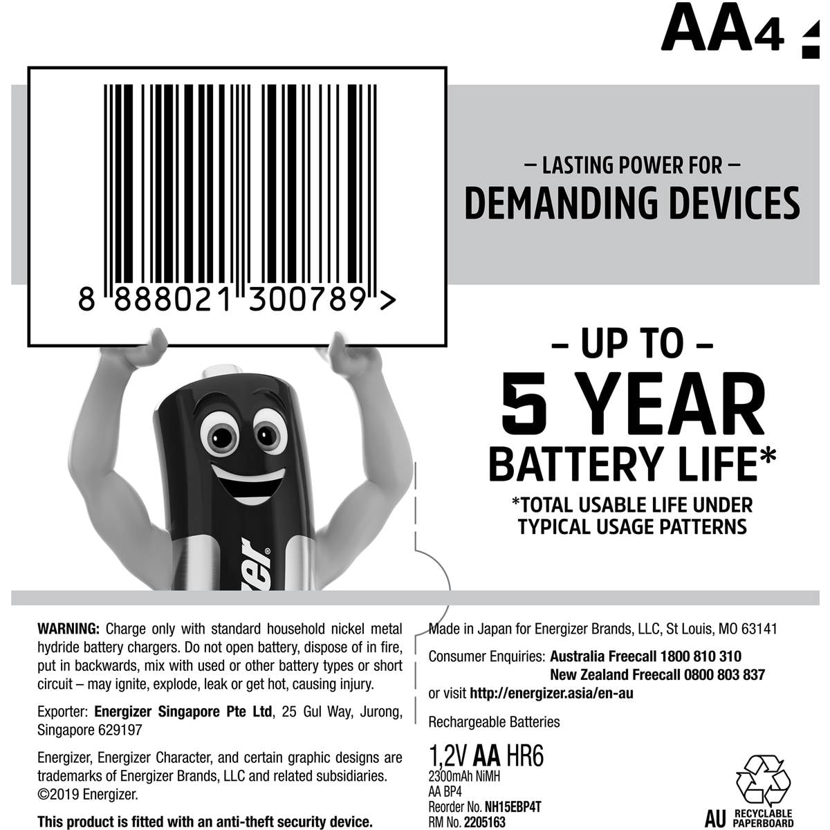 Energizer Recharge Extreme Rechargeable Aa Batteries 4 Pack Woolworths