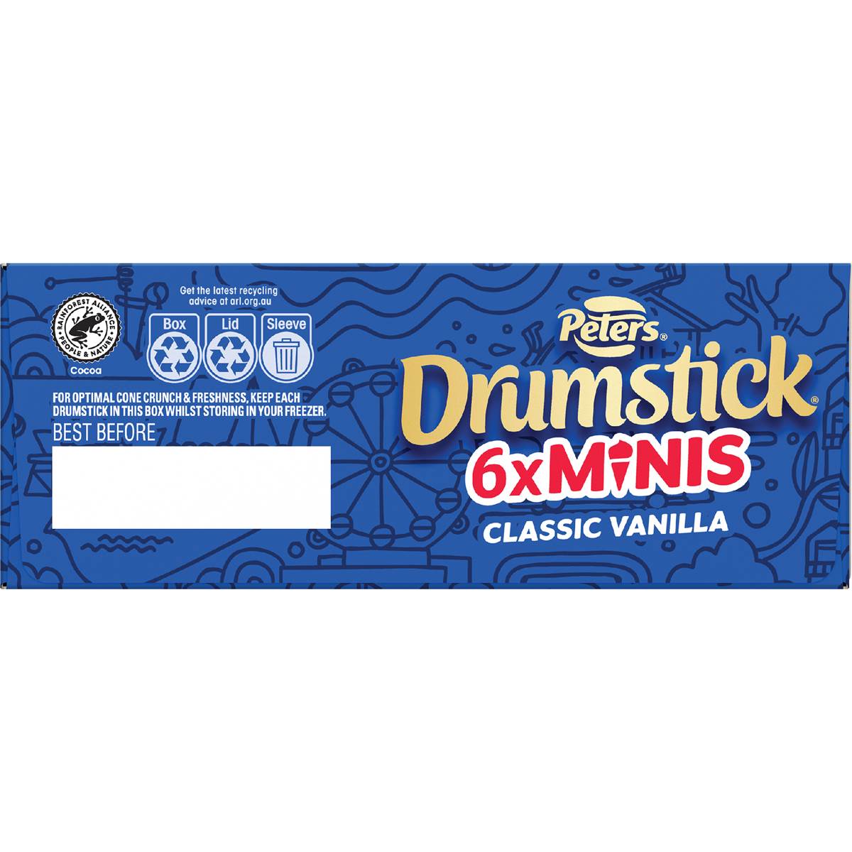 Peters Drumstick Minis Ice Cream Vanilla 6 Pack Woolworths