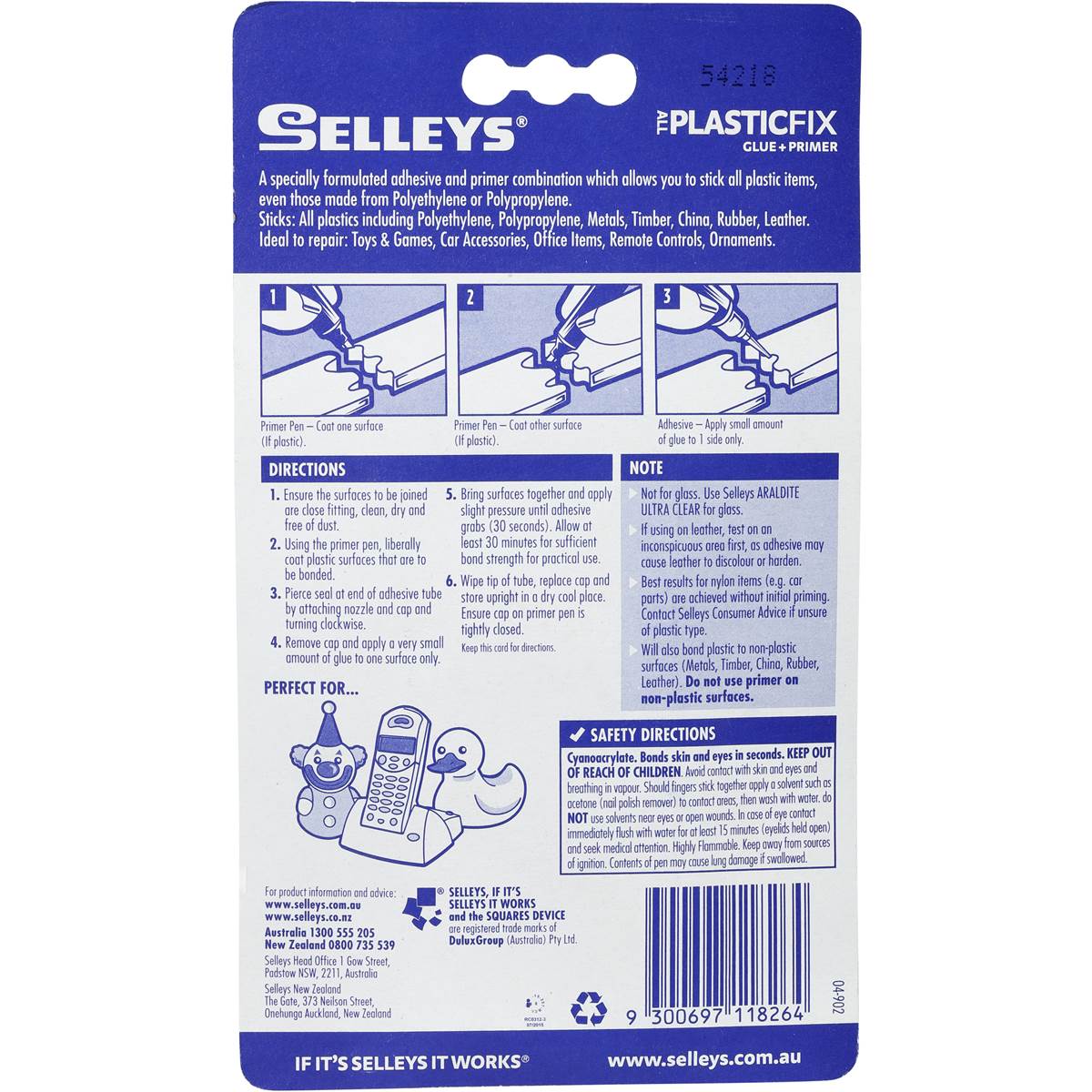 Selley's Adhesive Plastics Glue 3g Woolworths