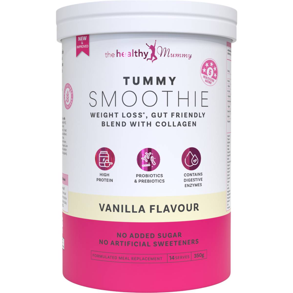 The Healthy Mummy Tummy Smoothie Vanilla 350g | Woolworths