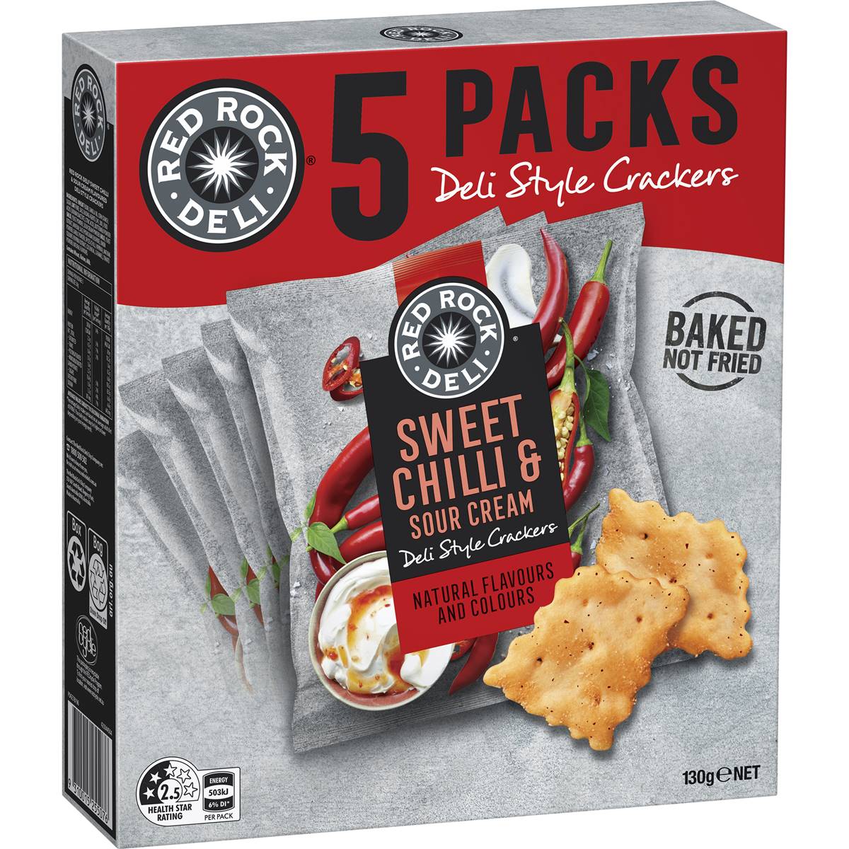 Red Rock Deli Sweet Chilli Sour Cream Deli Style Crackers Multipack