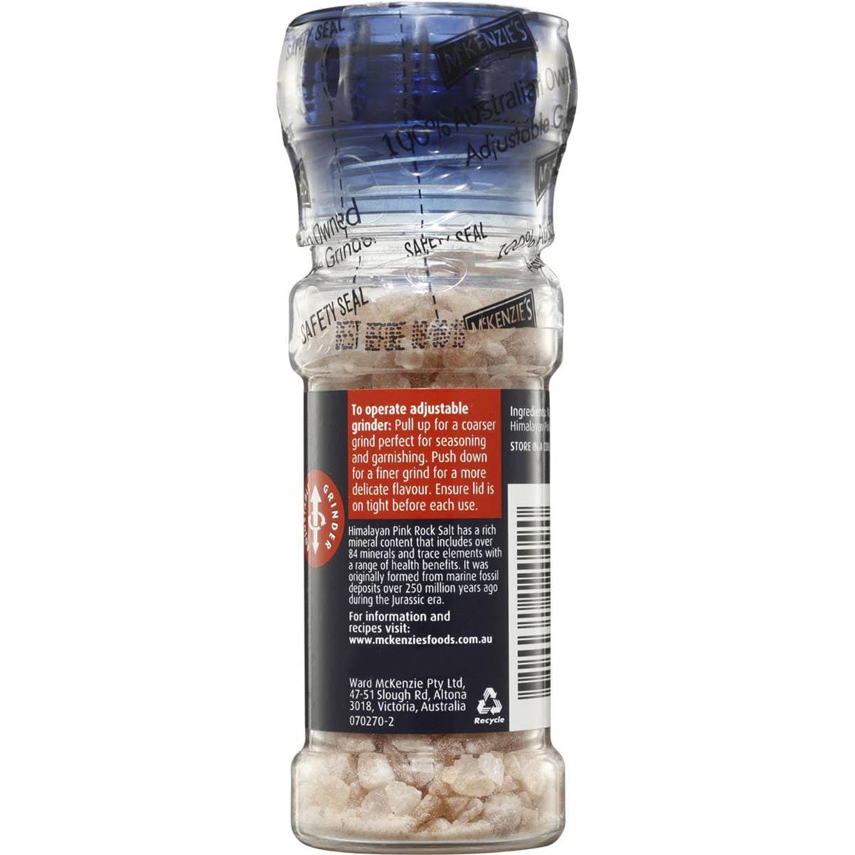 Mckenzie's Pink Rock Salt Grinder 100g Woolworths