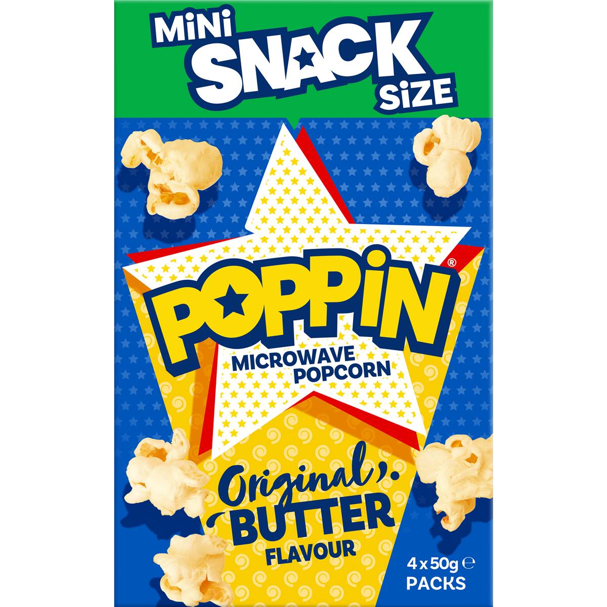 Poppin Microwave Popcorn Original Butter Flavour 4 Pack Woolworths