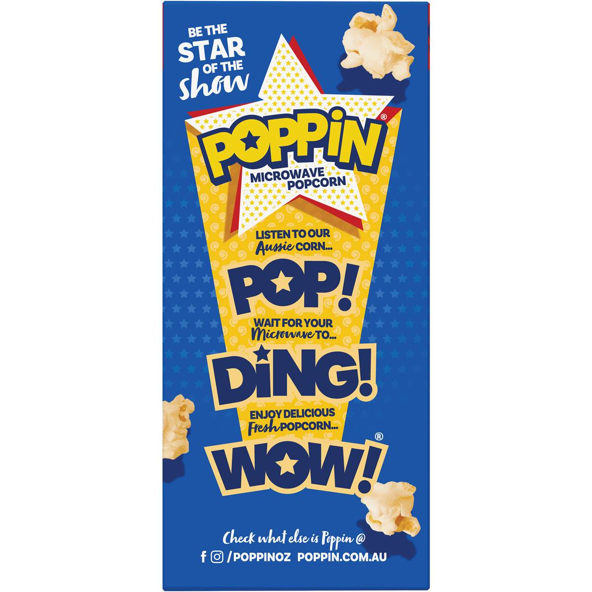 Poppin Microwave Popcorn Original Butter Flavour 4 Pack Woolworths