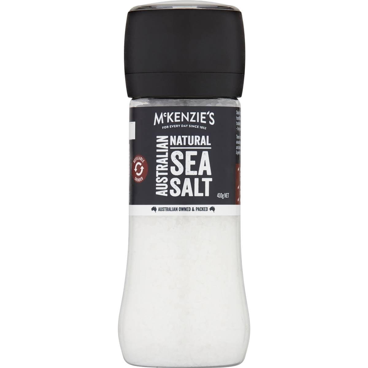 Mckenzie's Natural Sea Salt Grinder 410g Woolworths