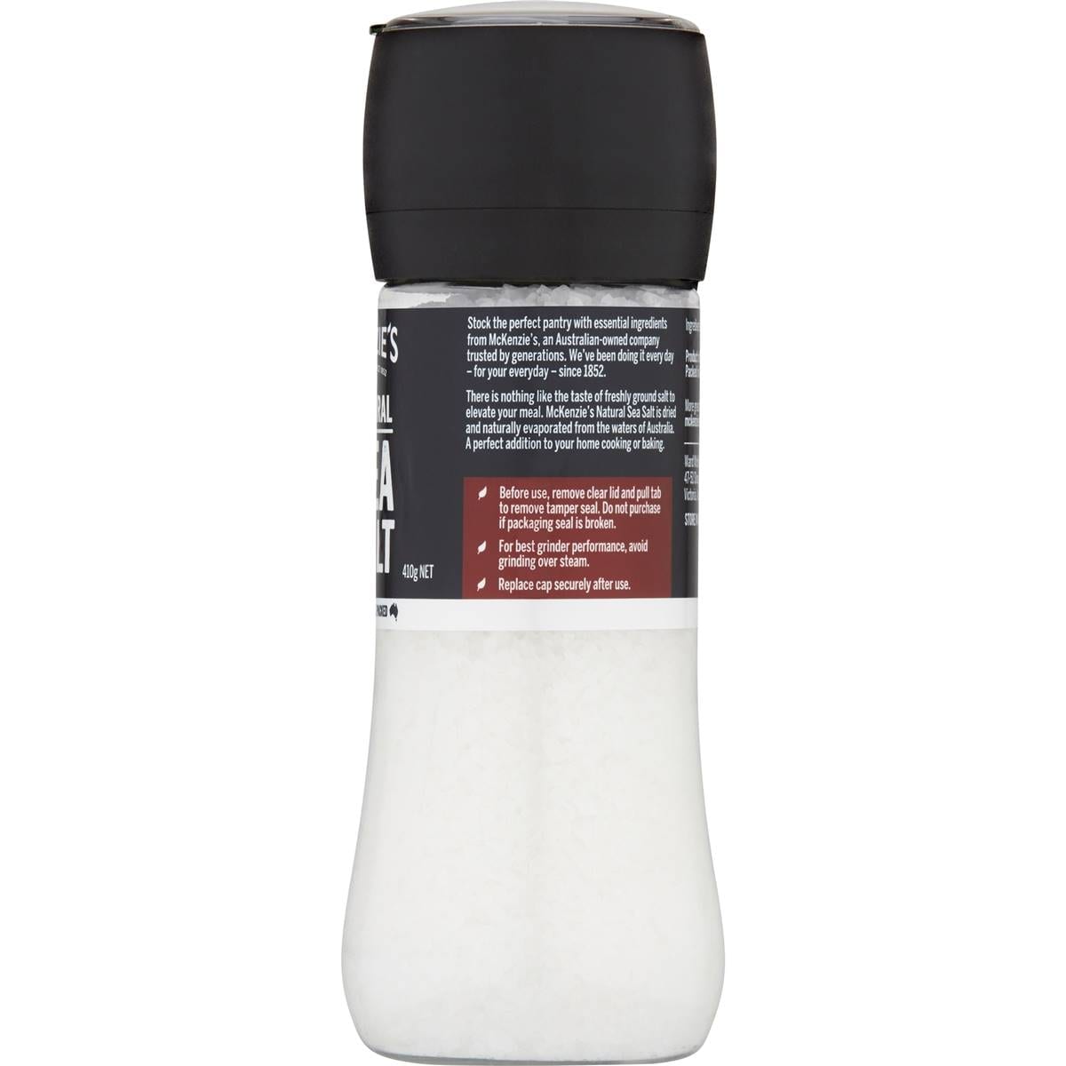 Mckenzie's Natural Sea Salt Grinder 410g Woolworths