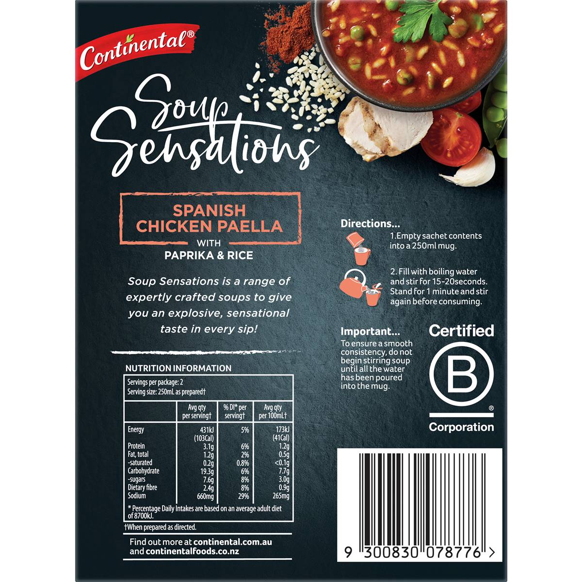 Continental Sensations Spanish Chicken Paella With Rice 61g Woolworths