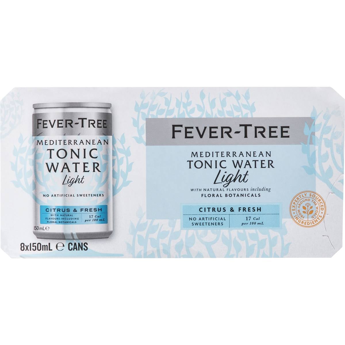 Fever Tree Mediterranean Light Tonic Water 8 X 150ml Woolworths