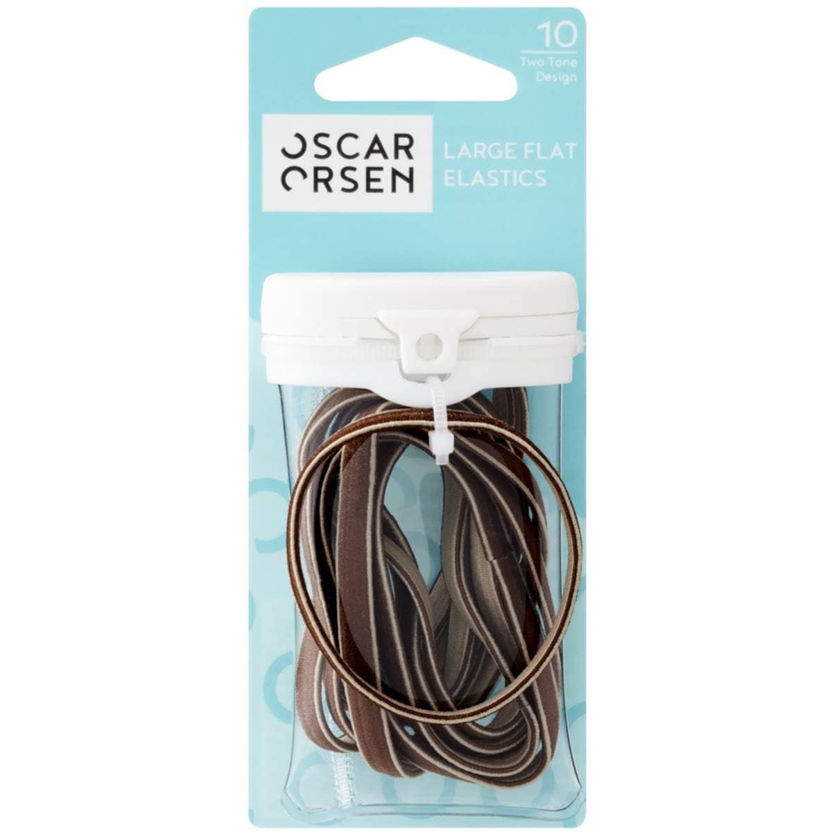 Oscar Orsen Large Flat Hair Elastics Brown 10 Pack Woolworths