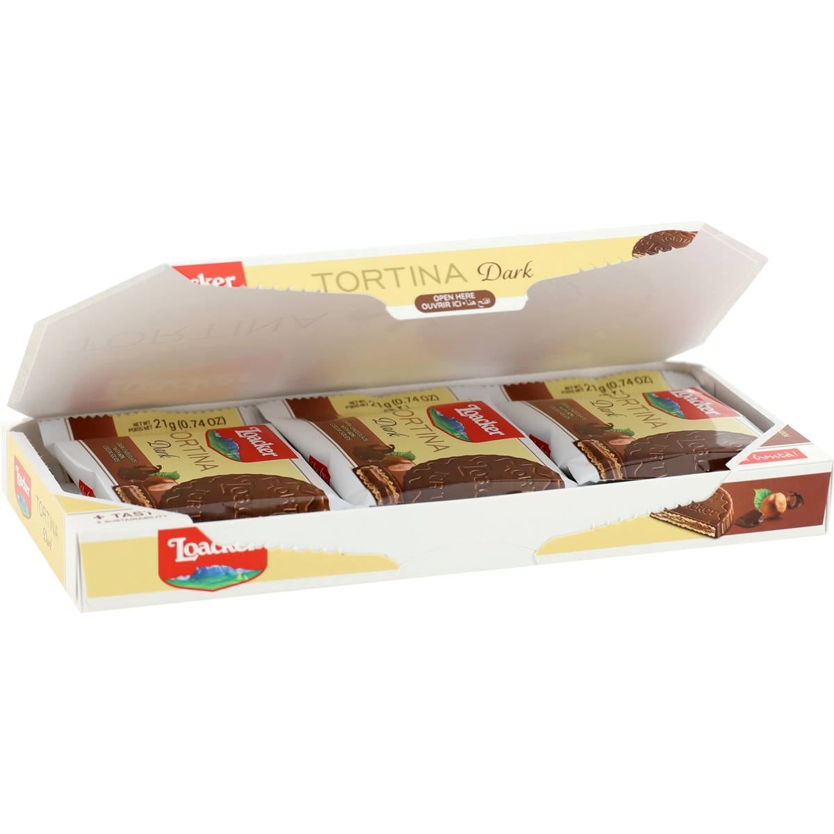 Loacker Wafers Dark Chocolate Tortina 126g Woolworths