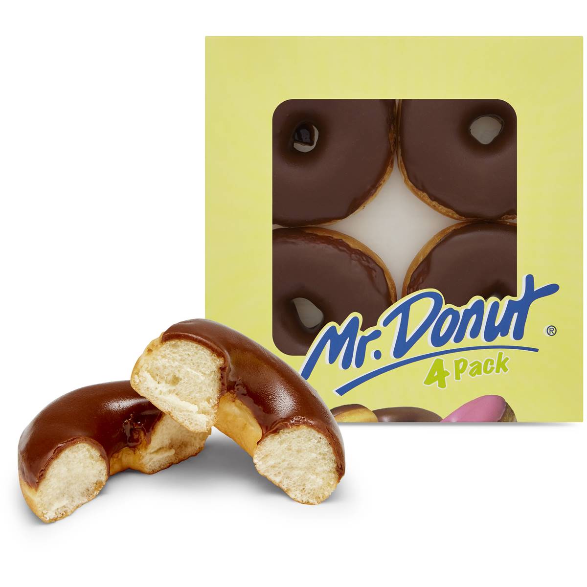 Mr Donut Chocolate Ring 4 Pack Woolworths