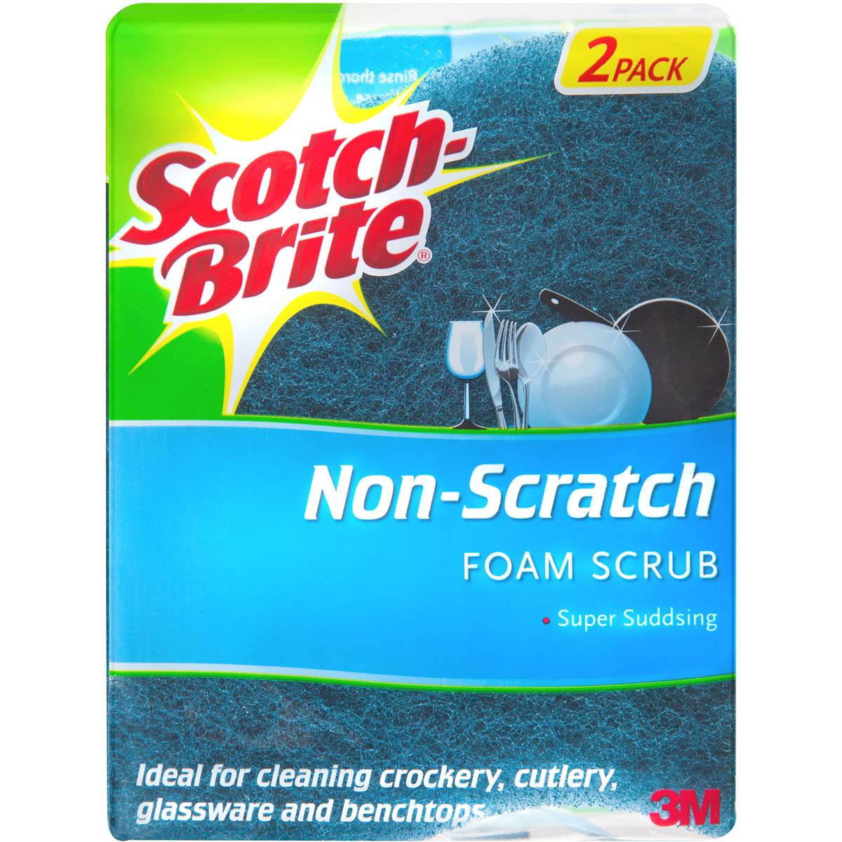 Scotchbrite Non Scratch Foam Scrub 2pk Woolworths