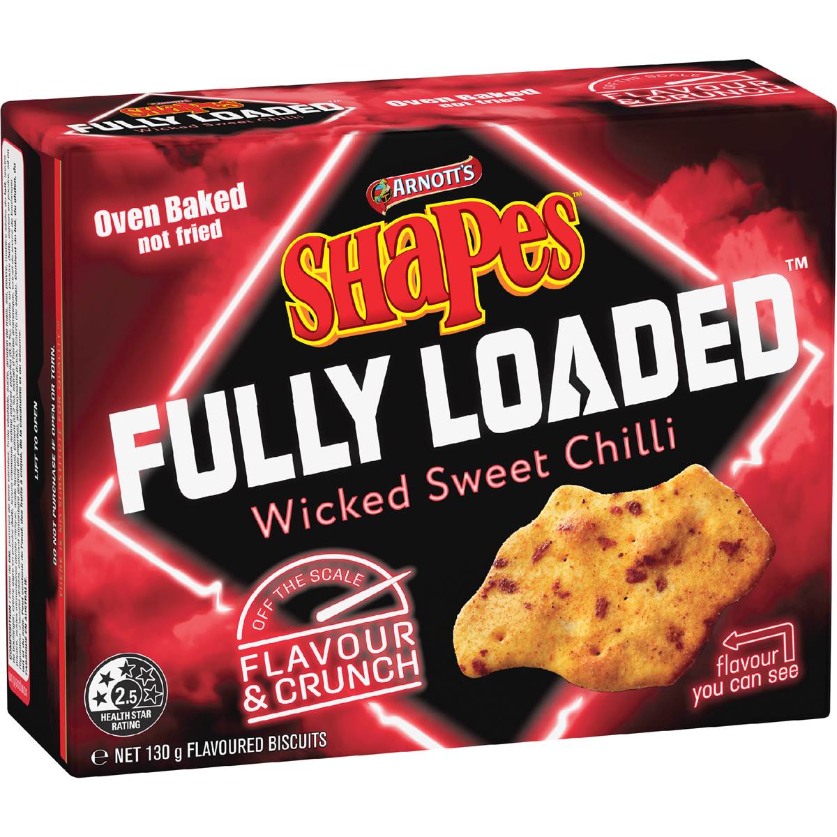 Arnott's Shapes Fully Loaded Wicked Sweet Chilli Cracker Biscuits