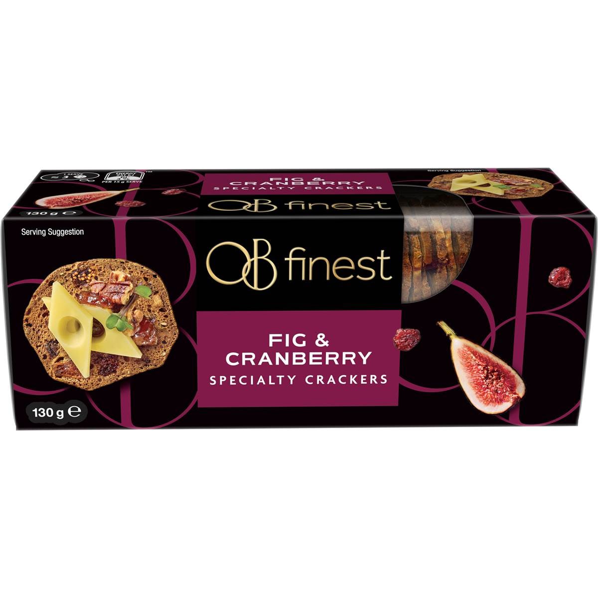 OB Finest Speciality Crackers Fig & Cranberry 130g