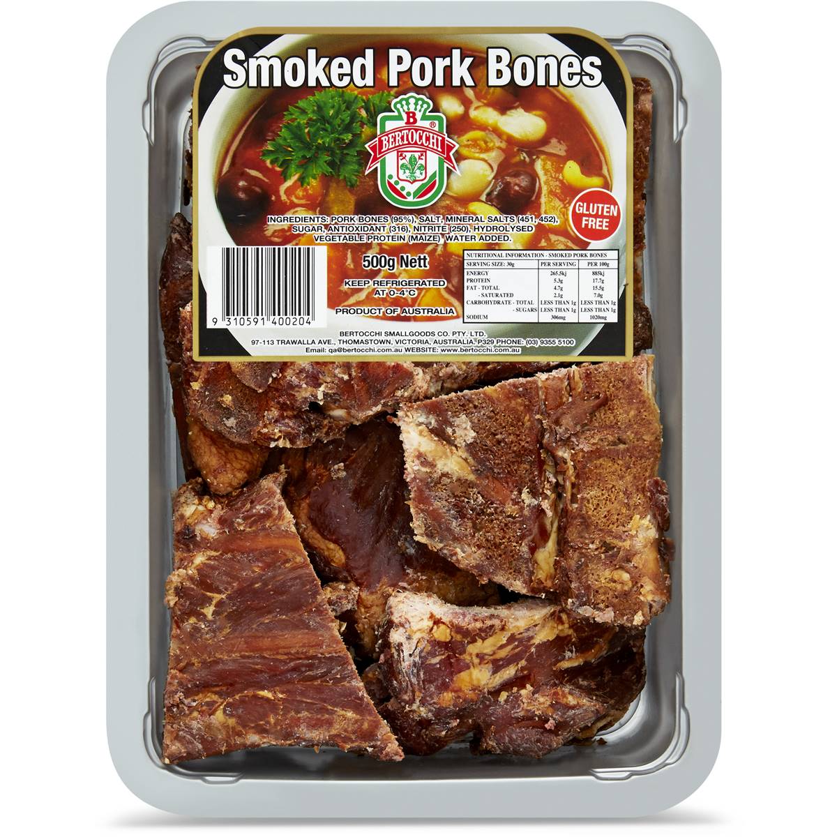 Bertocchi Pork Bones Smoked 500g Woolworths