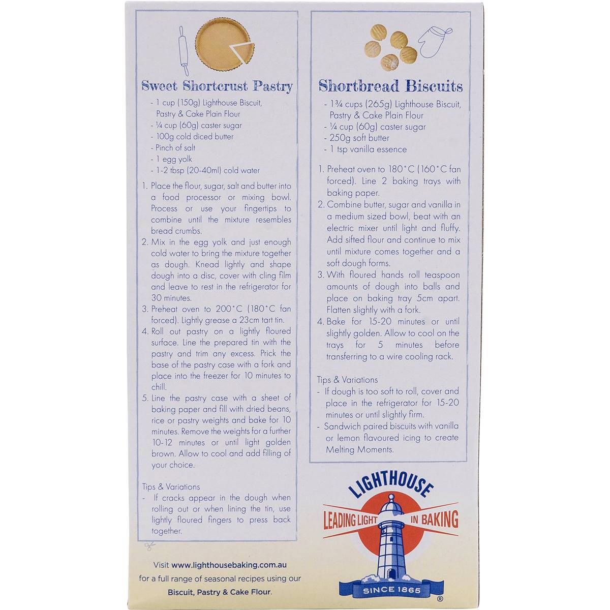 Lighthouse Biscuit Pastry & Cake Plain Flour 1kg Woolworths