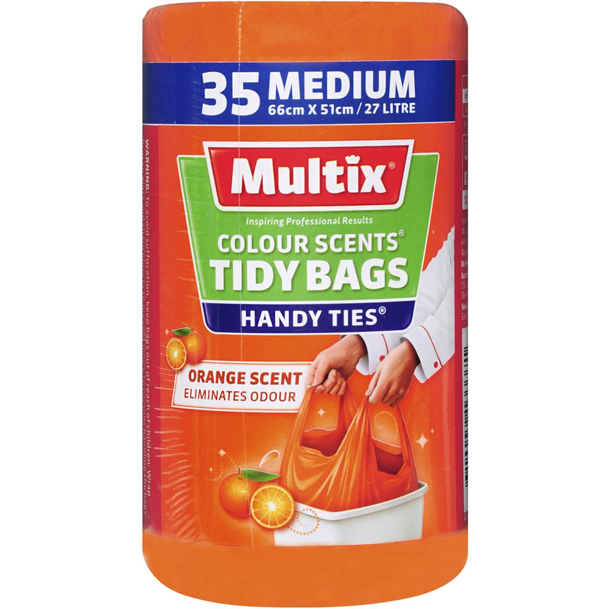 Multix Kitchen Tidy Bags Colour Scents Medium 35 Pack Woolworths