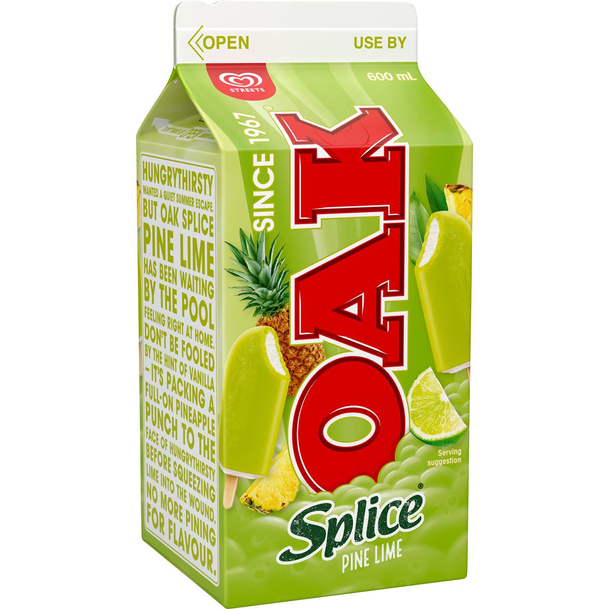 Oak Flavoured Milk Splice Pine Lime 600ml Woolworths