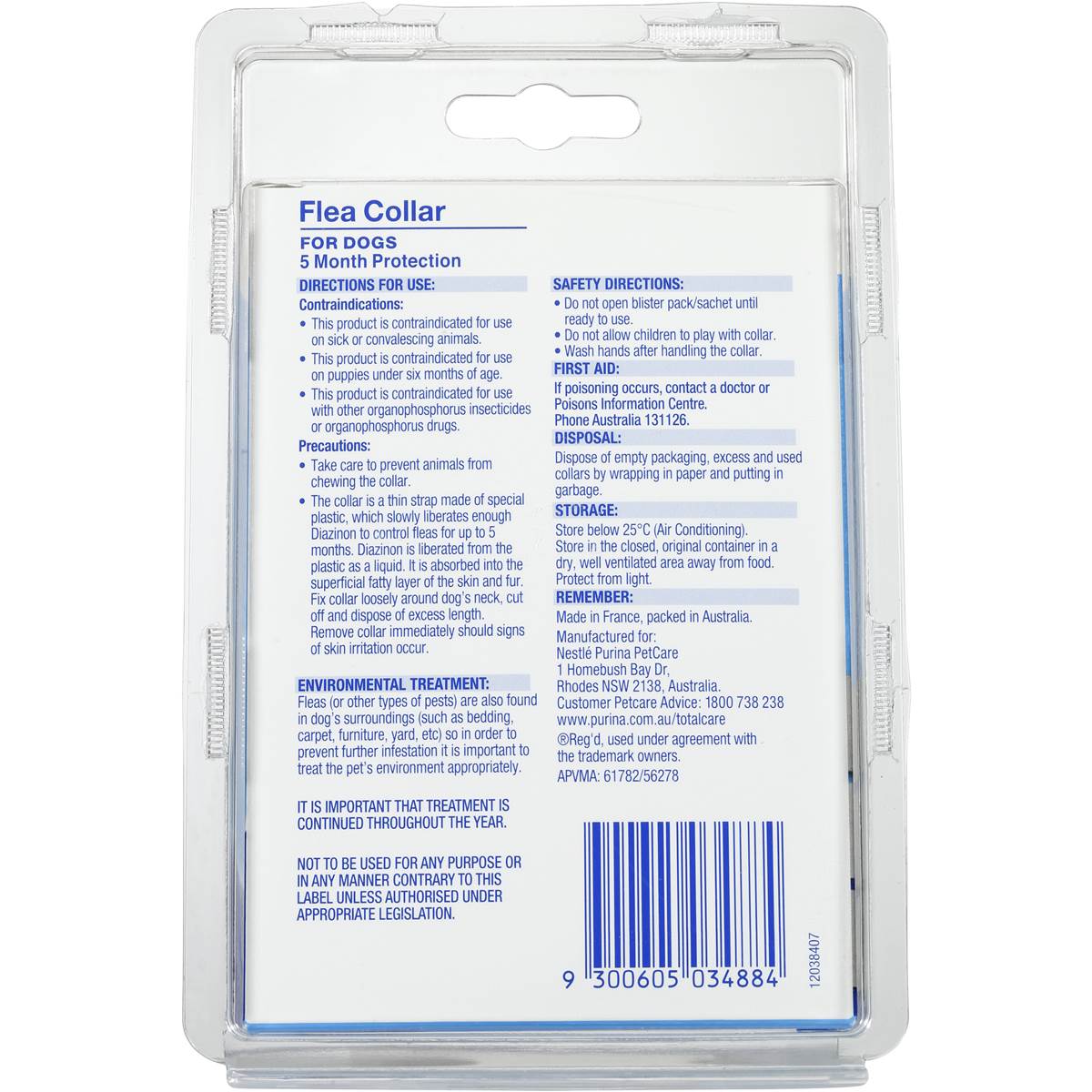 Purina Total Care Accessory Dog Flea Collar Each Woolworths