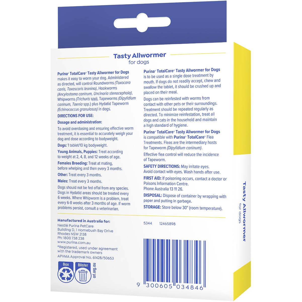 Total Care Allwormer For Dogs 4 Pack | Woolworths