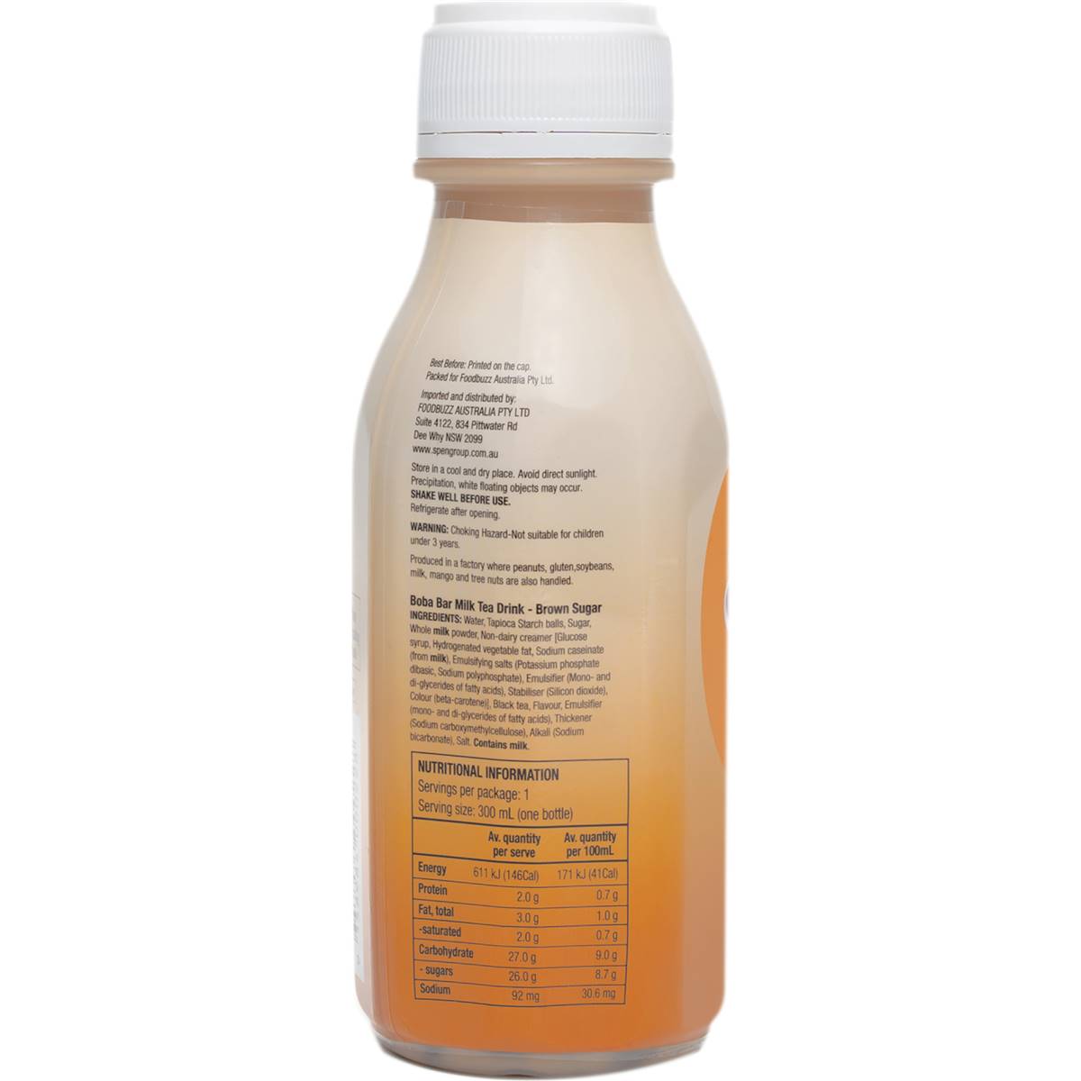 The Boba Bar Bubble Milk Tea Tapioca Pearls Brown Sugar 300ml Woolworths