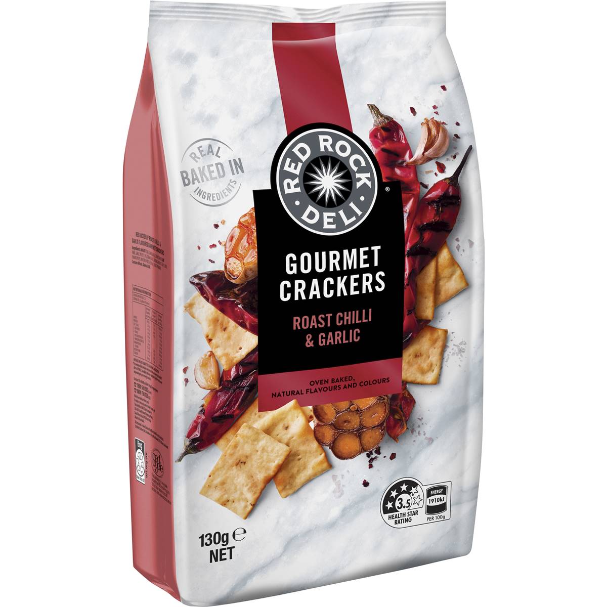 Red Rock Deli Gourmet Crackers Chilli Roast Garlic Lemon Oil