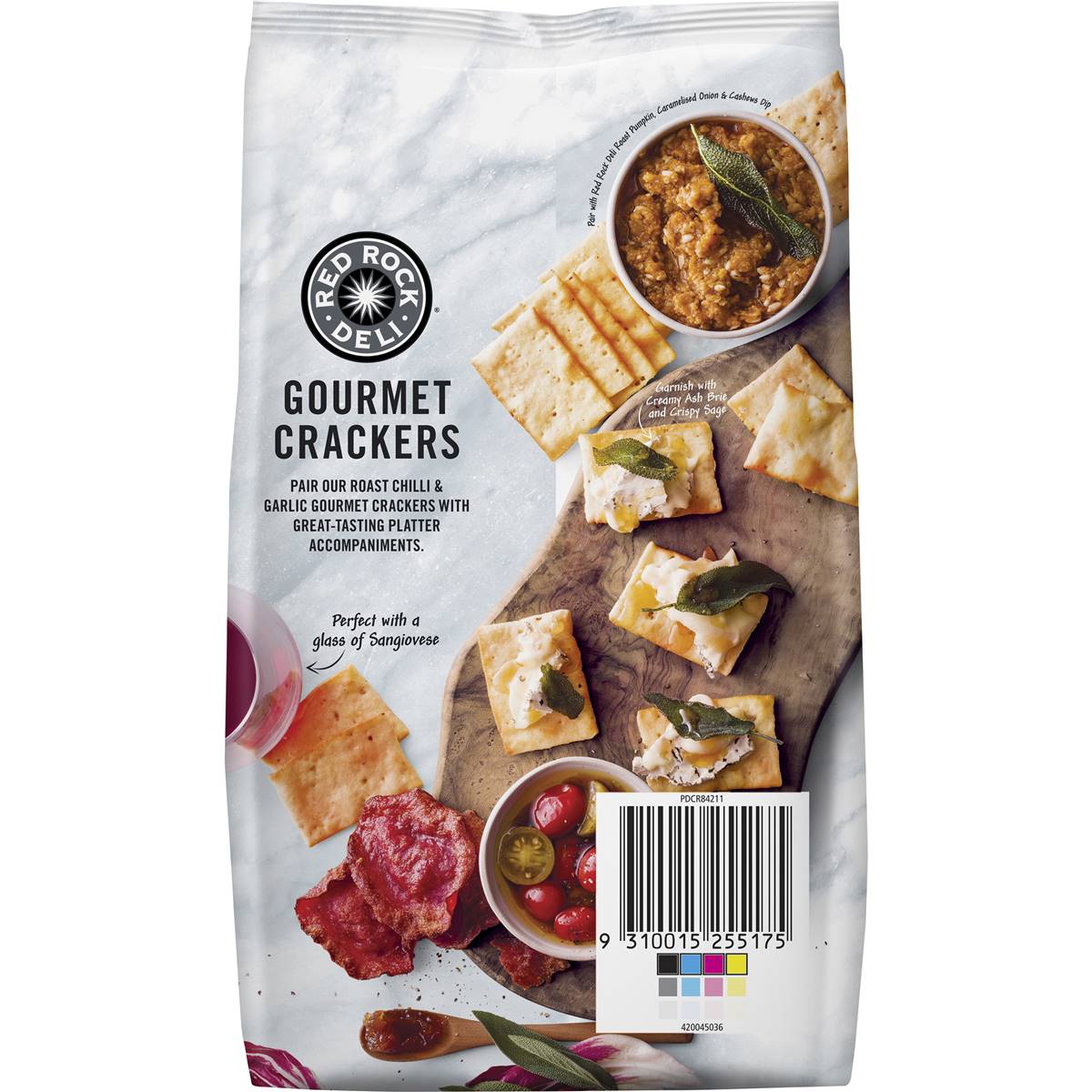 Red Rock Deli Gourmet Crackers Chilli Roast Garlic Lemon Oil 130g
