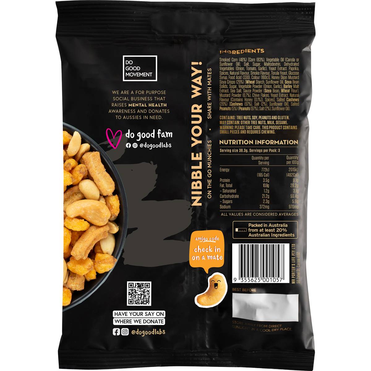 Do Good Labs El Mexi Mix Smoked Corn, Soya Crisps, Cashews & Nuts 115g