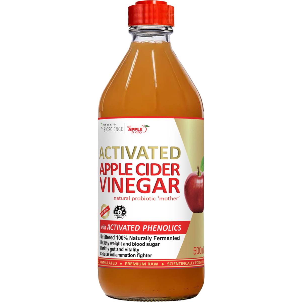 Renovatio Bioscience Activated Apple Cider Vinegar 500ml Woolworths 3531