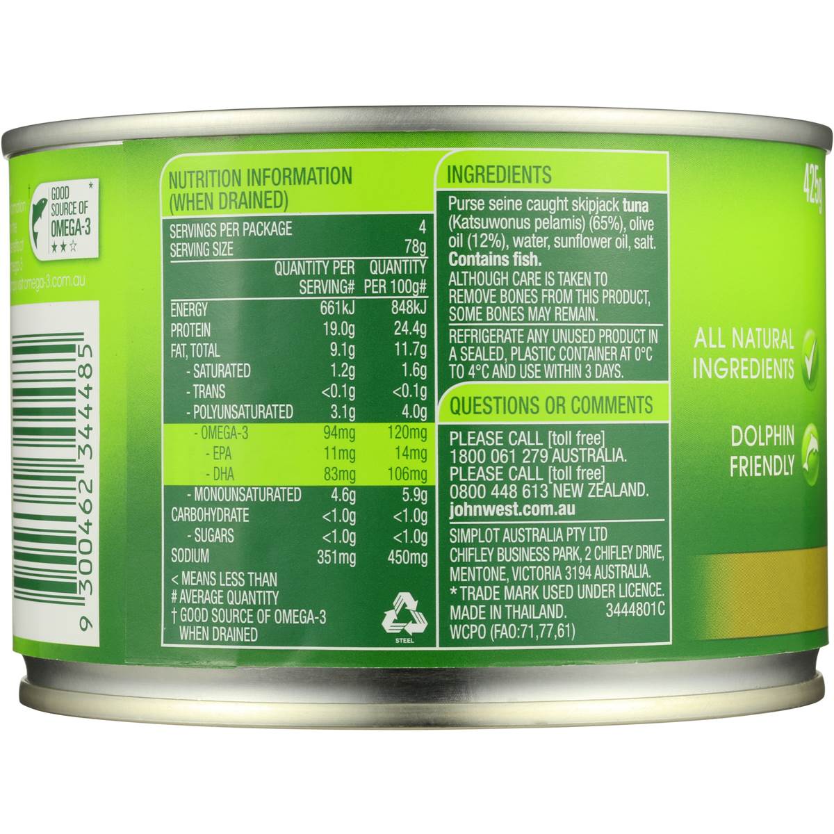 John West Tuna In Olive Oil 425g Woolworths