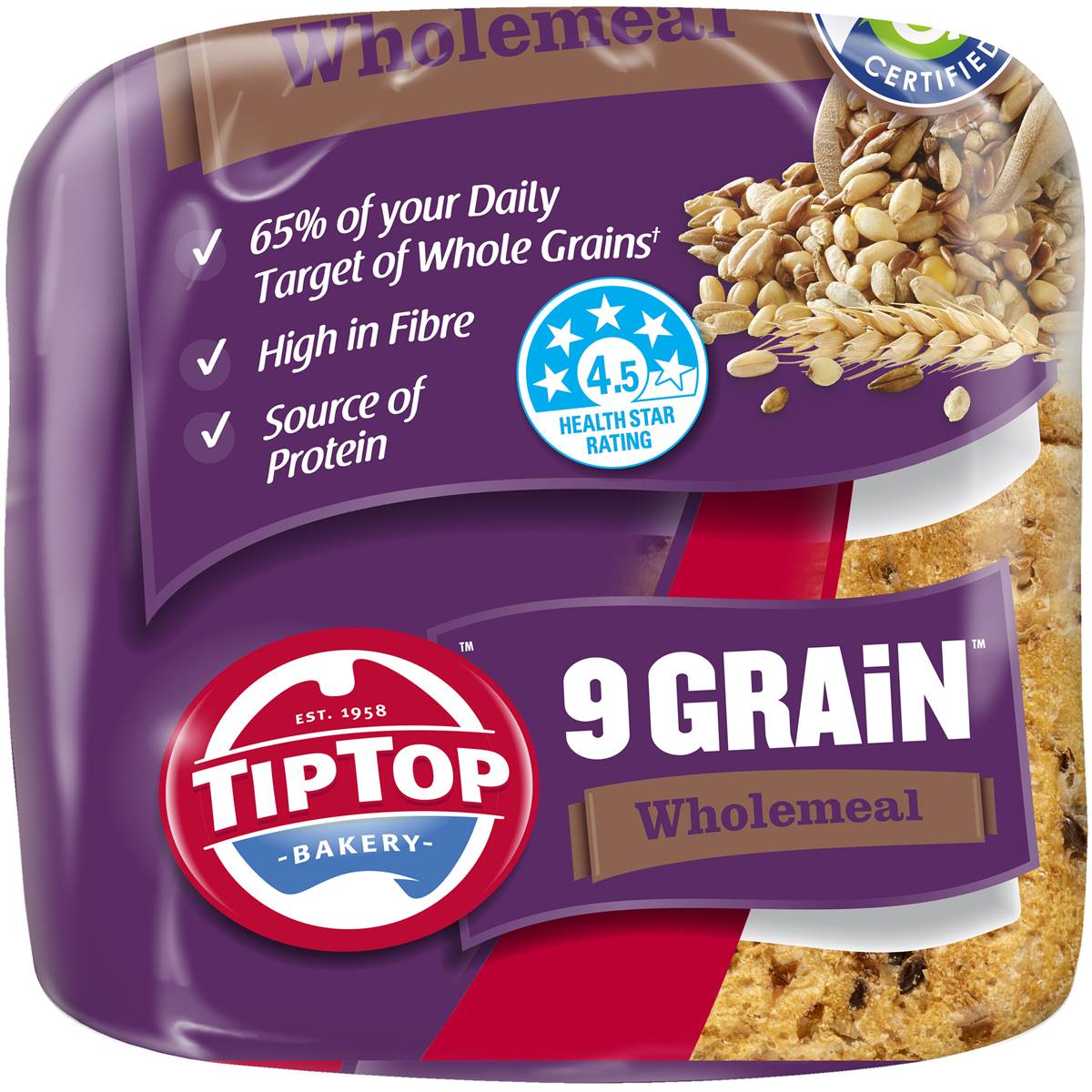 Tip Top 9 Grain Plus Wholemeal 750g Woolworths