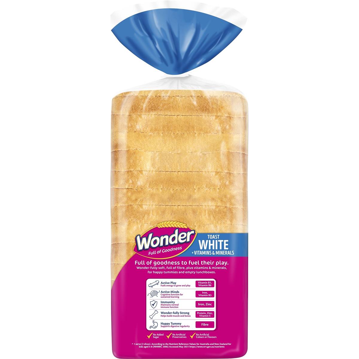 Wonder White Bread Vitamins & Minerals Toast 700g | Woolworths