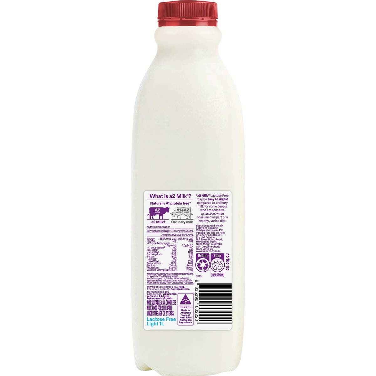 A2 Milk Light Lactose Free Milk 1l Woolworths