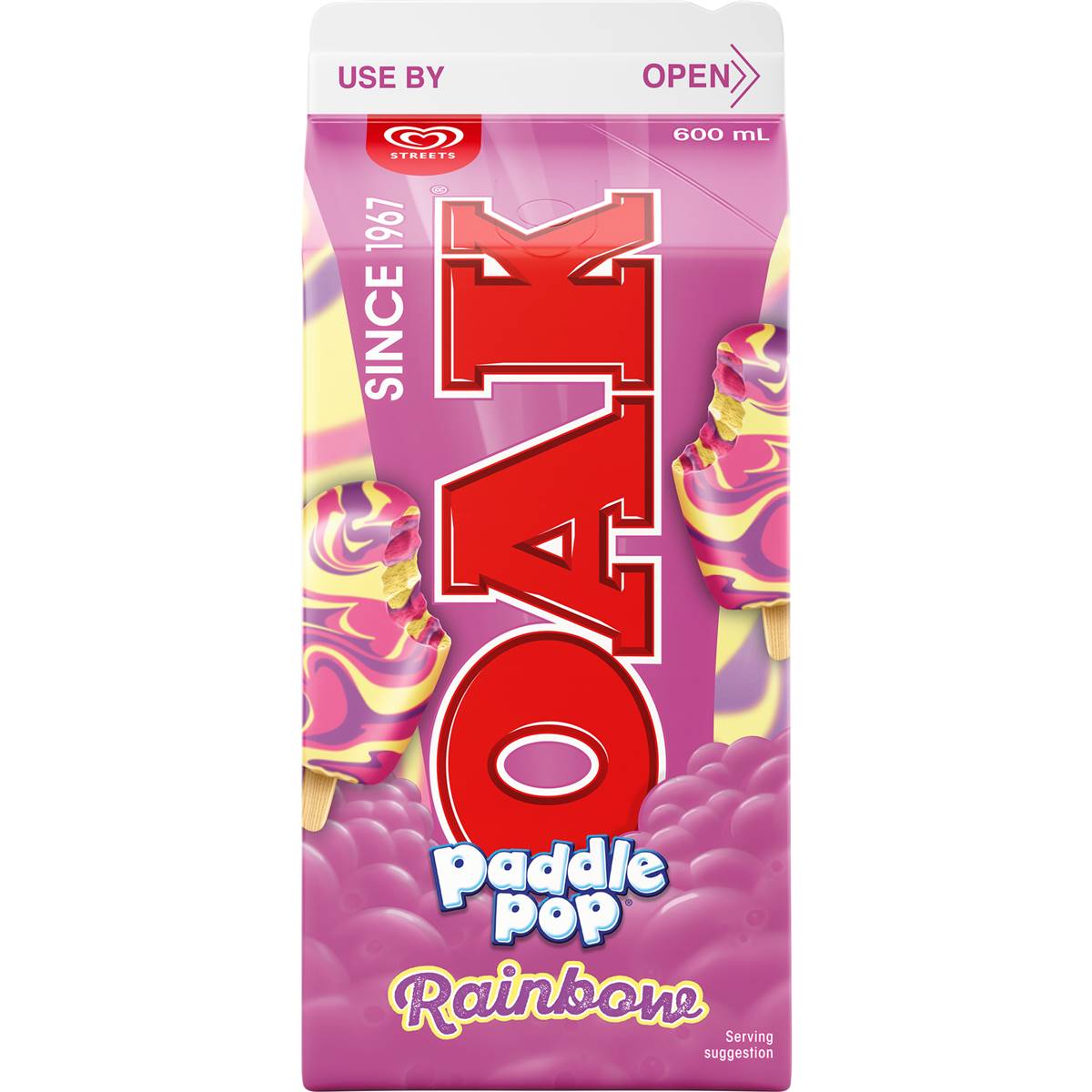 Oak Paddle Pop Rainbow Milk 600ml Woolworths