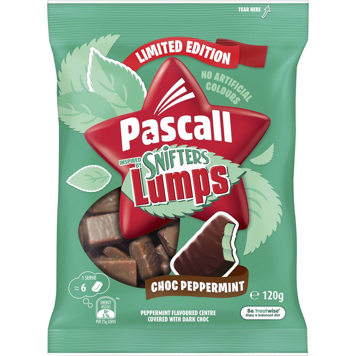 Pascall Snifter Lumps Chocolate Peppermint Lollies 120g Woolworths