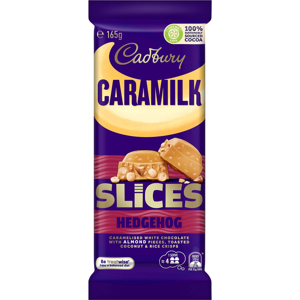 Cadbury Caramilk Hedgehog Slices Chocolate Block 165g | Woolworths