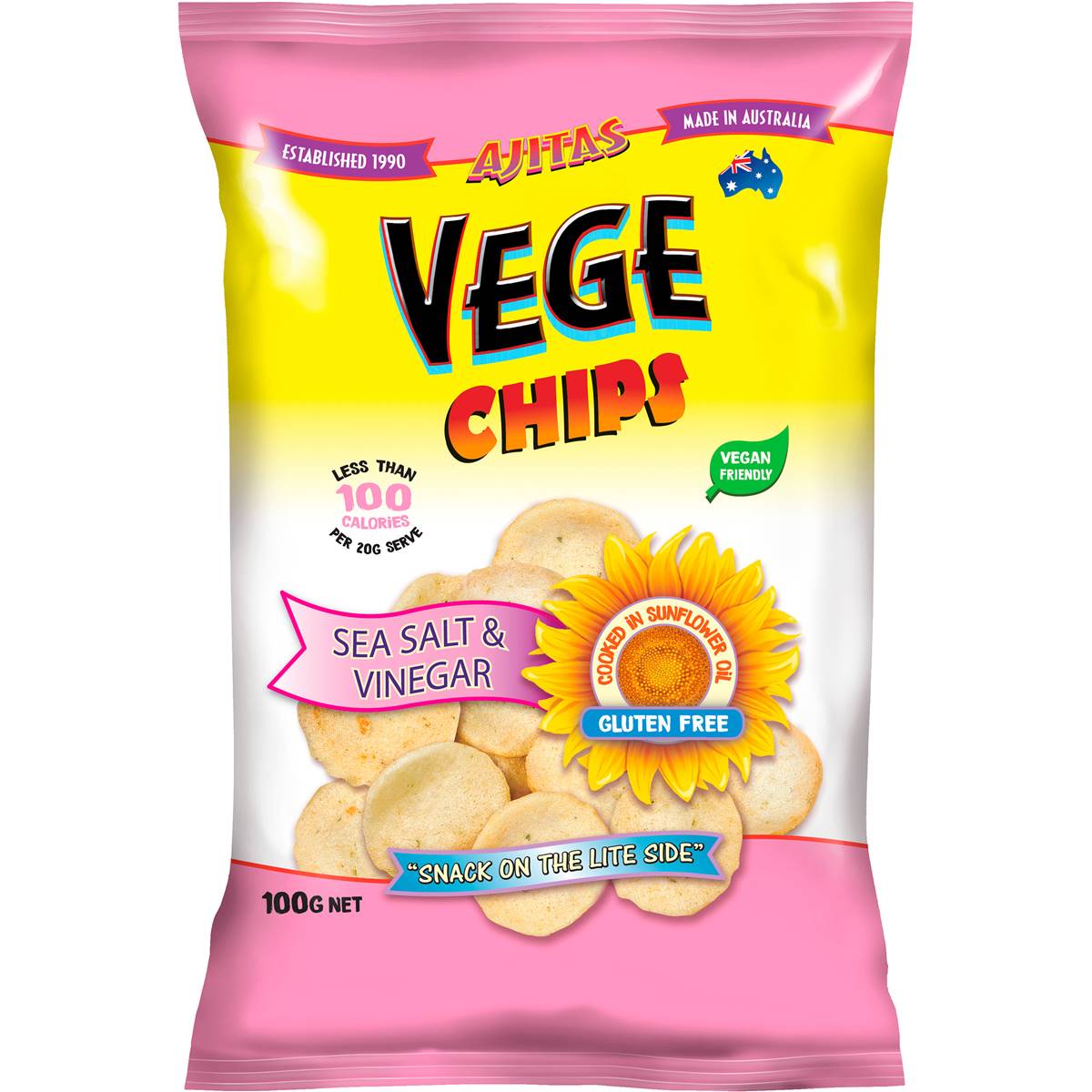 Vege Chips Salt & Vinegar 100g Woolworths