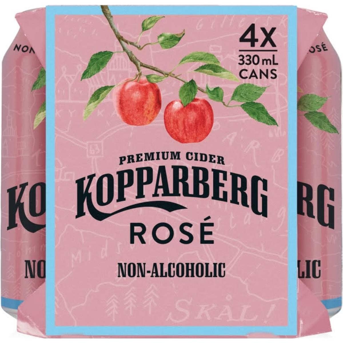 Kopparberg Non Alcoholic Rose Cider 330ml X 4 Pack Woolworths