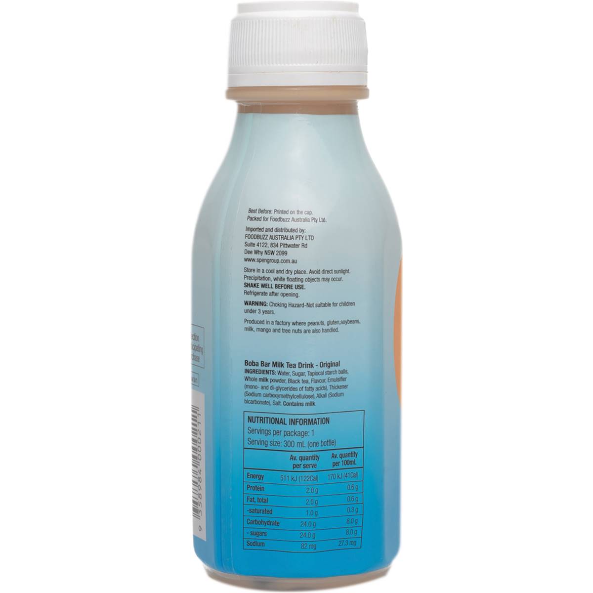 The Boba Bar Bubble Milk Tea With Tapioca Pearls Original 300ml