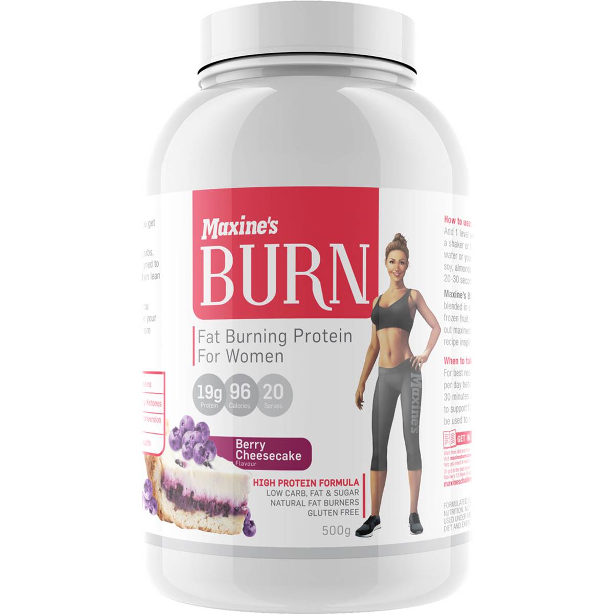 Maxine's Burn Berry Cheesecake Protein Powder