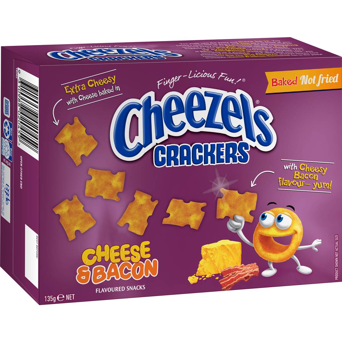 Cheezels Cheese & Bacon Crackers 135g Woolworths