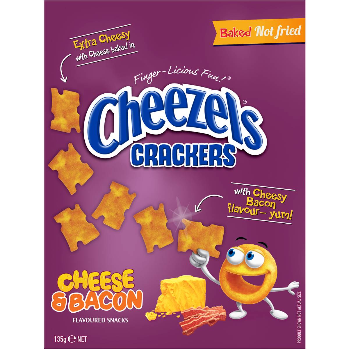 Cheezels Cheese & Bacon Crackers 135g Woolworths