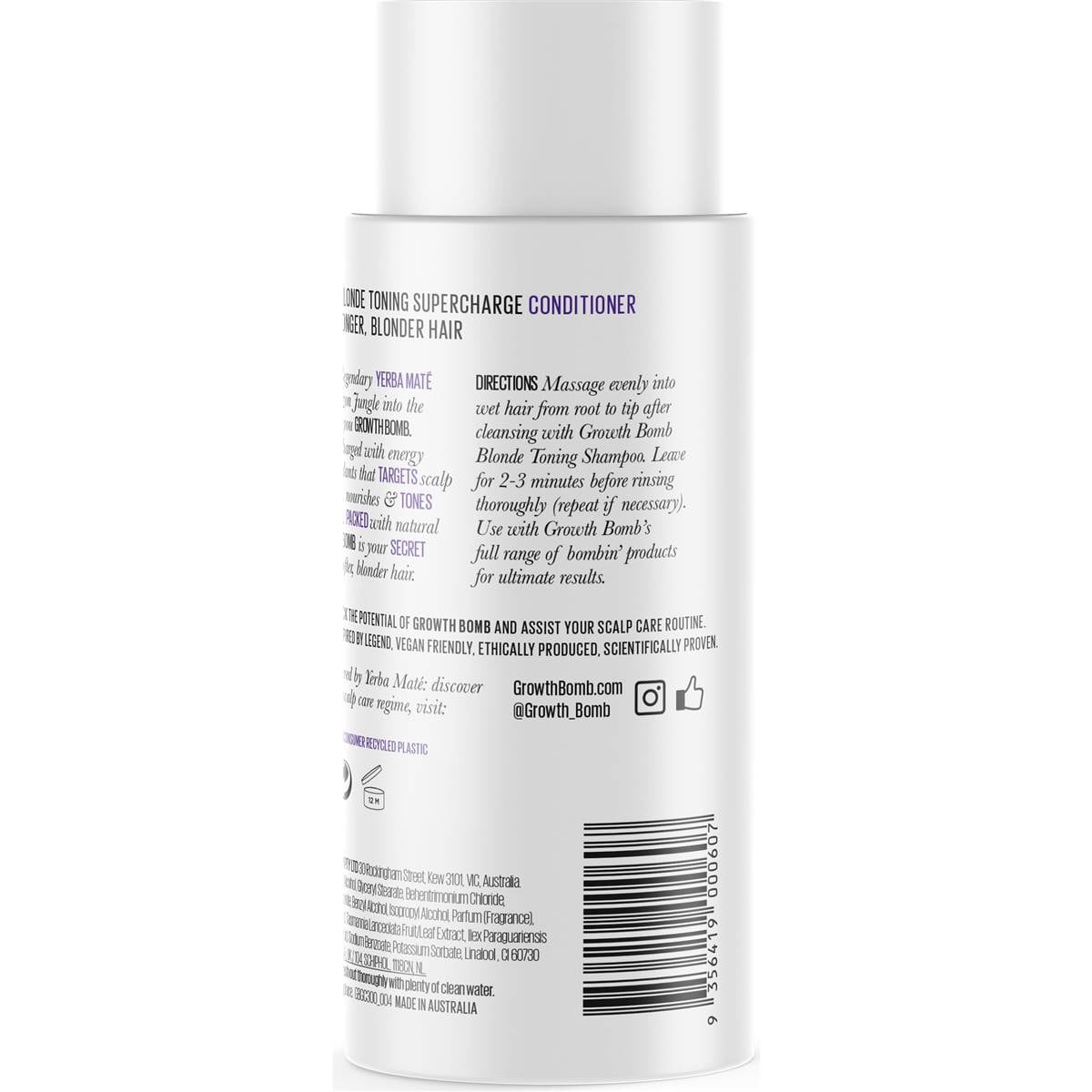 Growth Bomb Growth Bomb Purple Conditioner 300ml Woolworths