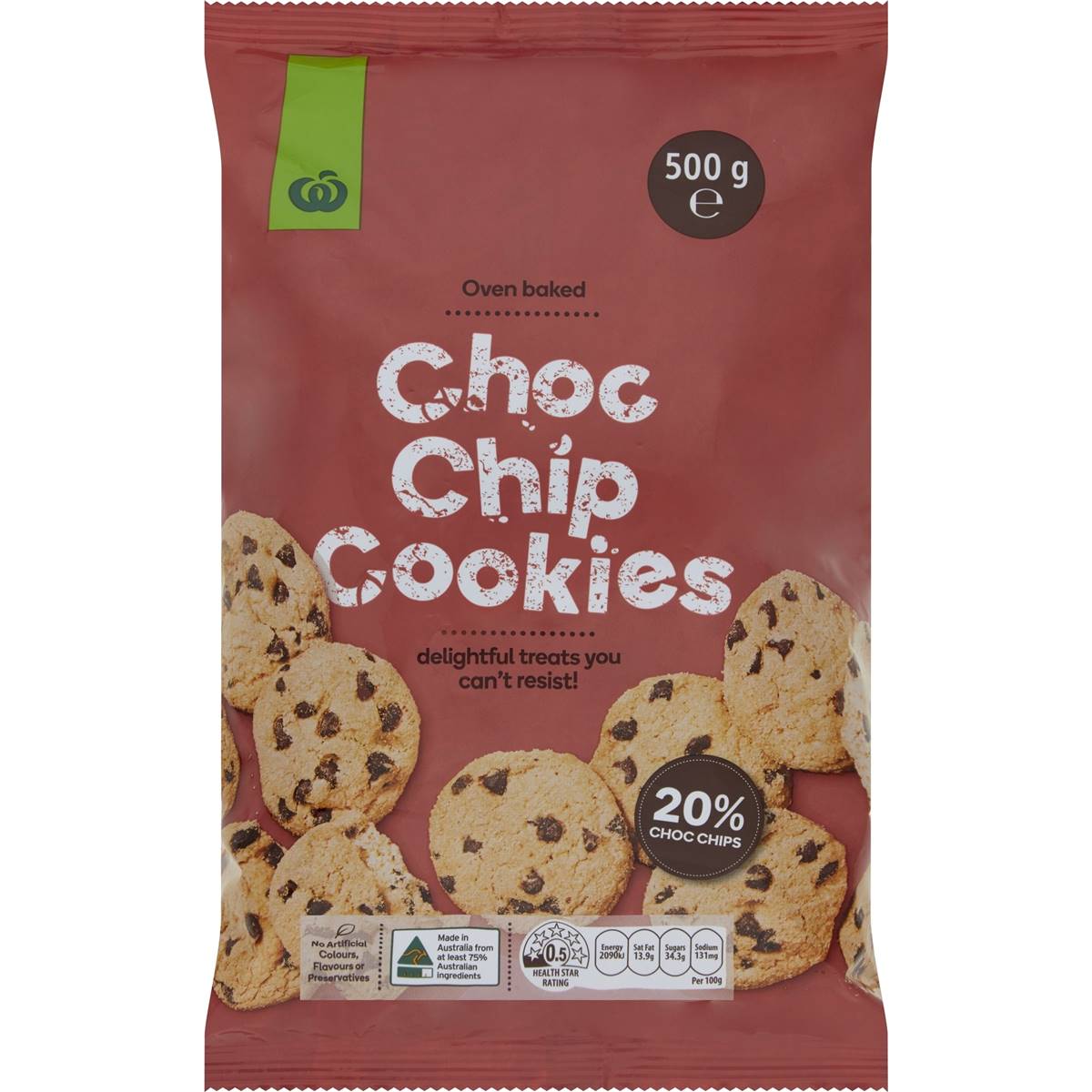 Woolworths Chocolate Chip Cookies 500g | Woolworths